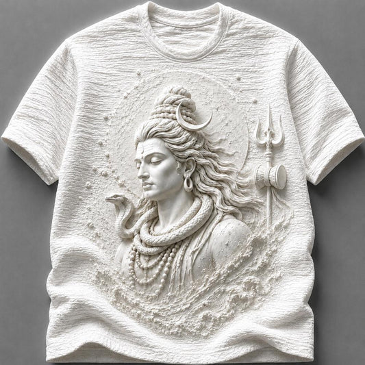 Lord Shiva Divine Serenity White T-Shirt
