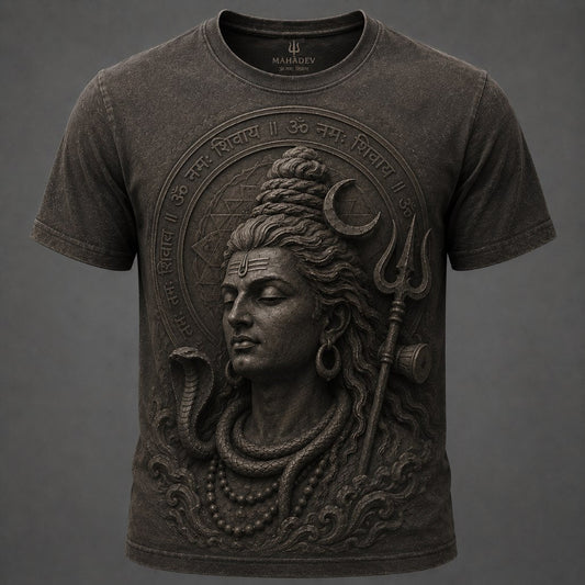 Lord Shiva Ancient Relief Brown T-Shirt