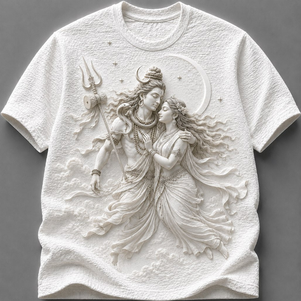 Lord Shiva Eternal Union White T-Shirt