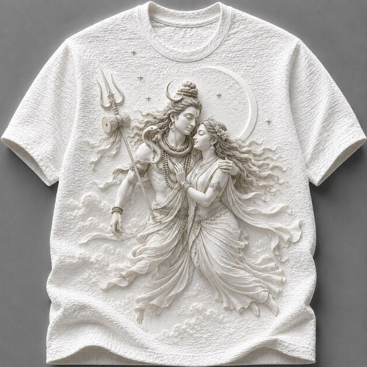 Lord Shiva Eternal Union White T-Shirt