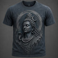 Lord Shiva Moonlit Aura Charcoal T-Shirt