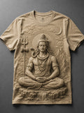 Lord Shiva Peaceful Aura Sand Beige T-Shirt