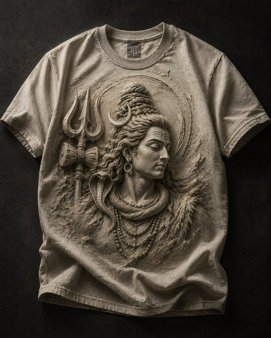 Lord Shiva Sacred Guardian Sand Beige T-Shirt