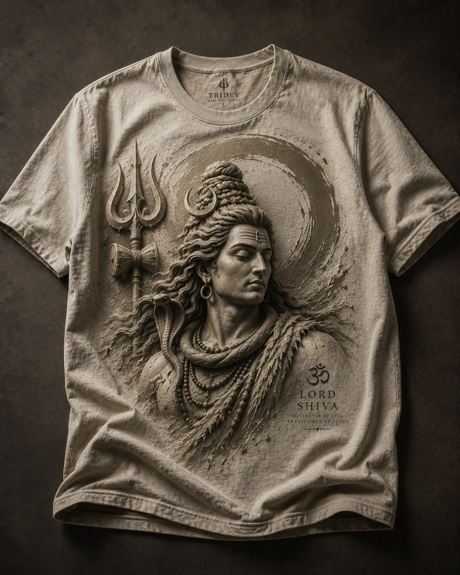 Lord Shiva Sacred Meditation Beige T-Shirt