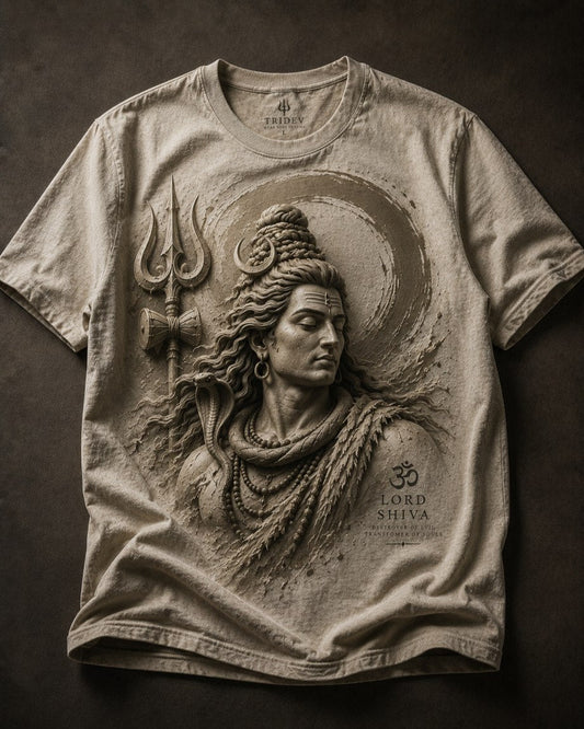 Lord Shiva Sacred Meditation Beige T-Shirt