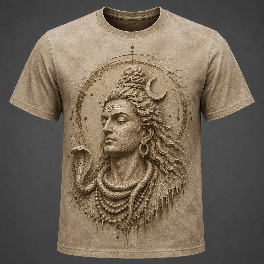 Lord Shiva Timeless Wisdom Sand Beige T-Shirt