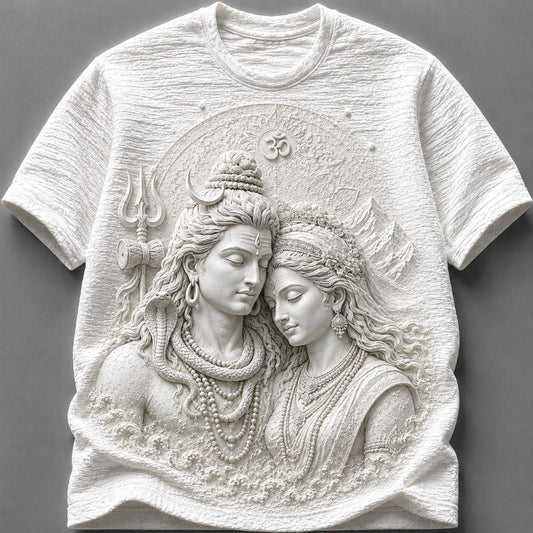 Lord Shiva and Goddess Parvati Divine Union White T-Shirt